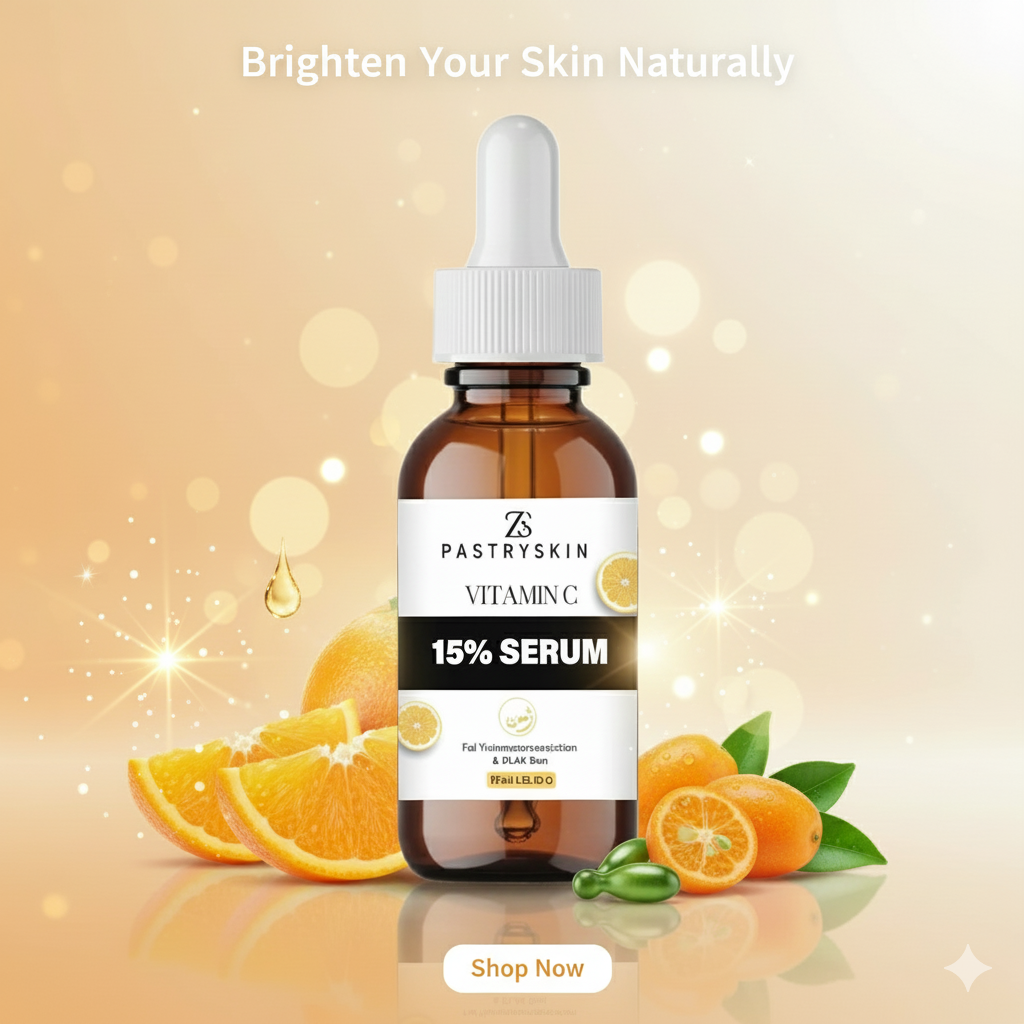 ZS PastrySkin - Vitamin C 15% Serum For Hyperpigmentation & Dukll Skin Advanced Brightening & Anti-Aging Formula | Unisex Skincare for Radiant Glow