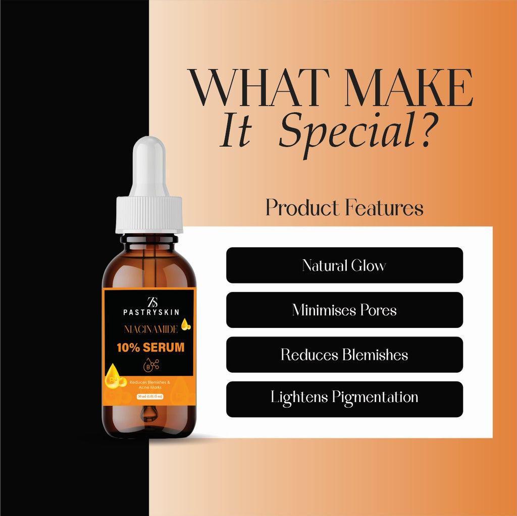 ZS PastrySkin Niacinamide 10% Serum for Men & Women – Brighten Skin, Reduce Dark Spots & Acne Marks, Unisex Skincare