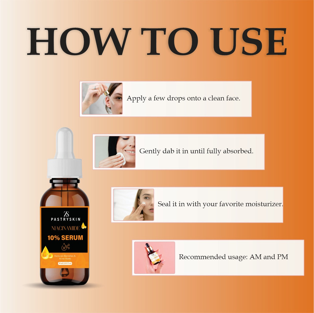 ZS PastrySkin Niacinamide 10% Serum for Men & Women – Brighten Skin, Reduce Dark Spots & Acne Marks, Unisex Skincare