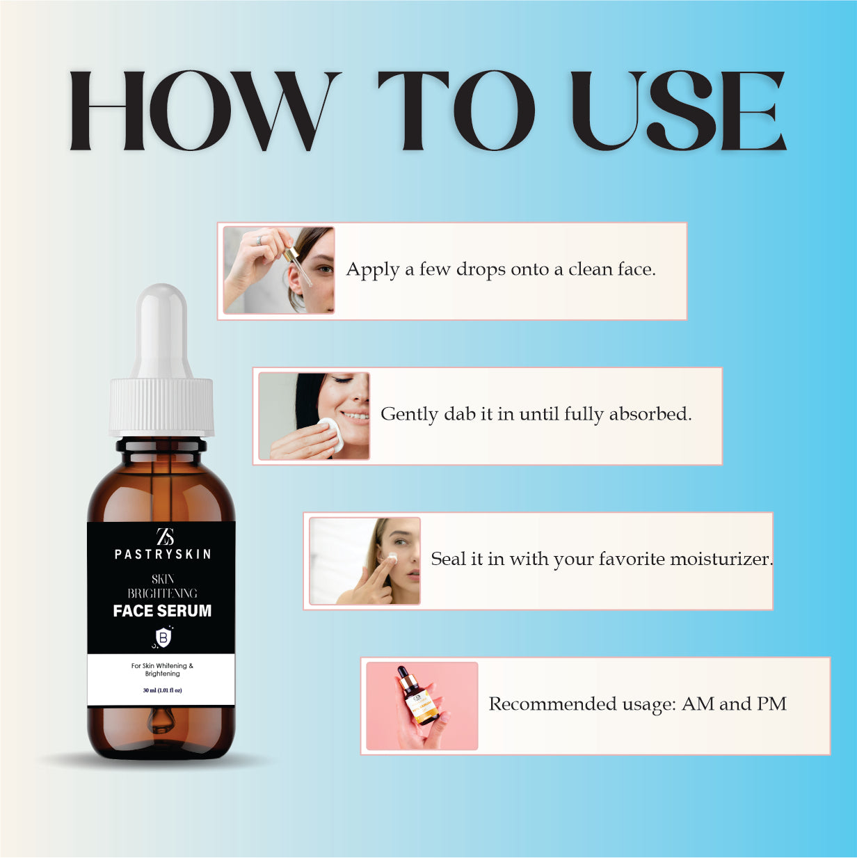 ZS PASTRYSKIN - Skin Brightening Face Serum For Skin Whitening & Brightening (Unisex)