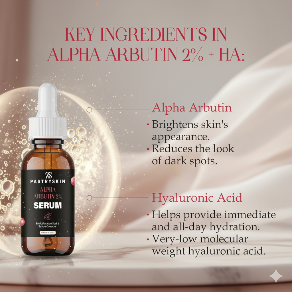 ZS PastrySkin - Alpha Arbutin 2% Serum – Brightening & Advanced Dark Spot Corrector  Even Skin Tone, Unisex Skincare