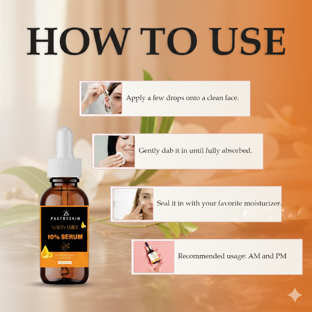 ZS PastrySkin Niacinamide 10% Serum for Men & Women – Brighten Skin, Reduce Dark Spots & Acne Marks, Unisex Skincare